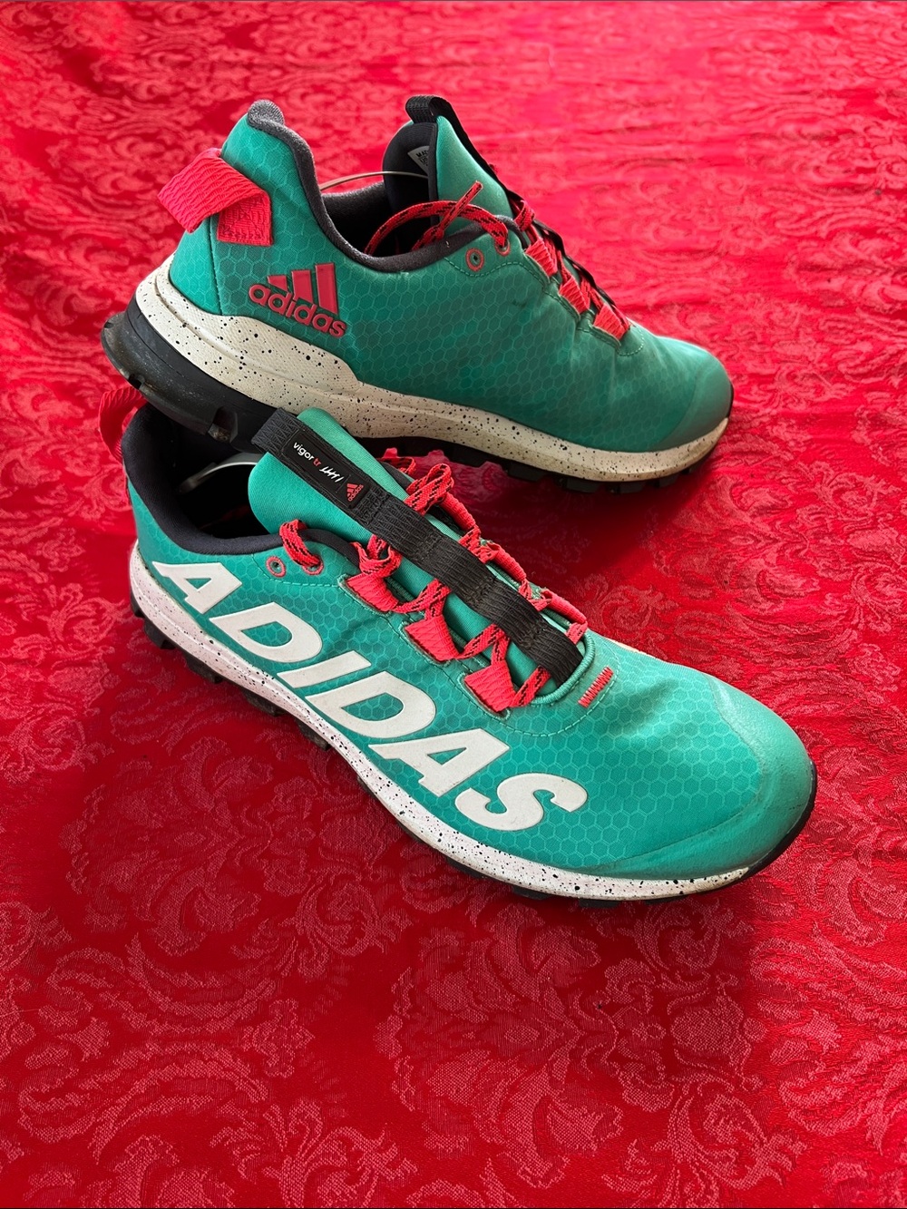 Adidas Vigor 5 Trail Running Shoes Men’s US 9.5 Teal Coral AQ6900